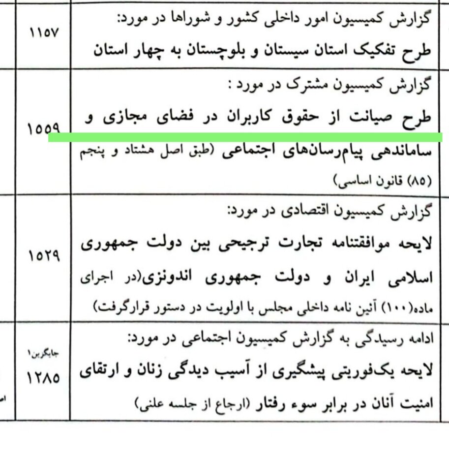 تغییر نام طرح صیانت در یک هفته/ چرا هیات رییسه اصرار بر گنجاندن طرح صیانت در دستور کار هفتگی دارد؟