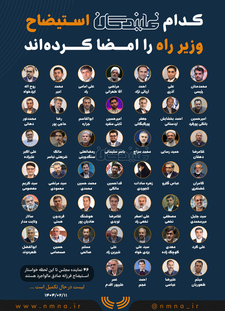 اختصاصی| کدام نمایندگان استیضاح وزیر راه را امضا کرده‌اند؟ + اسامی