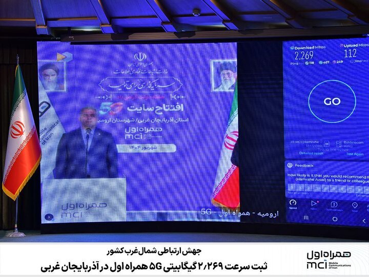  ثبت سرعت ۲.۲۶۹ گیگابیتی 5G همراه اول در آذربایجان غربی