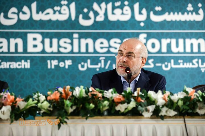 نشست صمیمانه قالیباف با فعالان اقتصادی پاکستان و ایران - کراچی