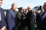 استقبال از قالیباف رئیس مجلس در بدو ورود به باکو