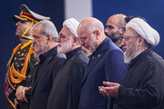 مراسم ادای احترام بر پیکر رهبر مجاهد شهید انقلاب